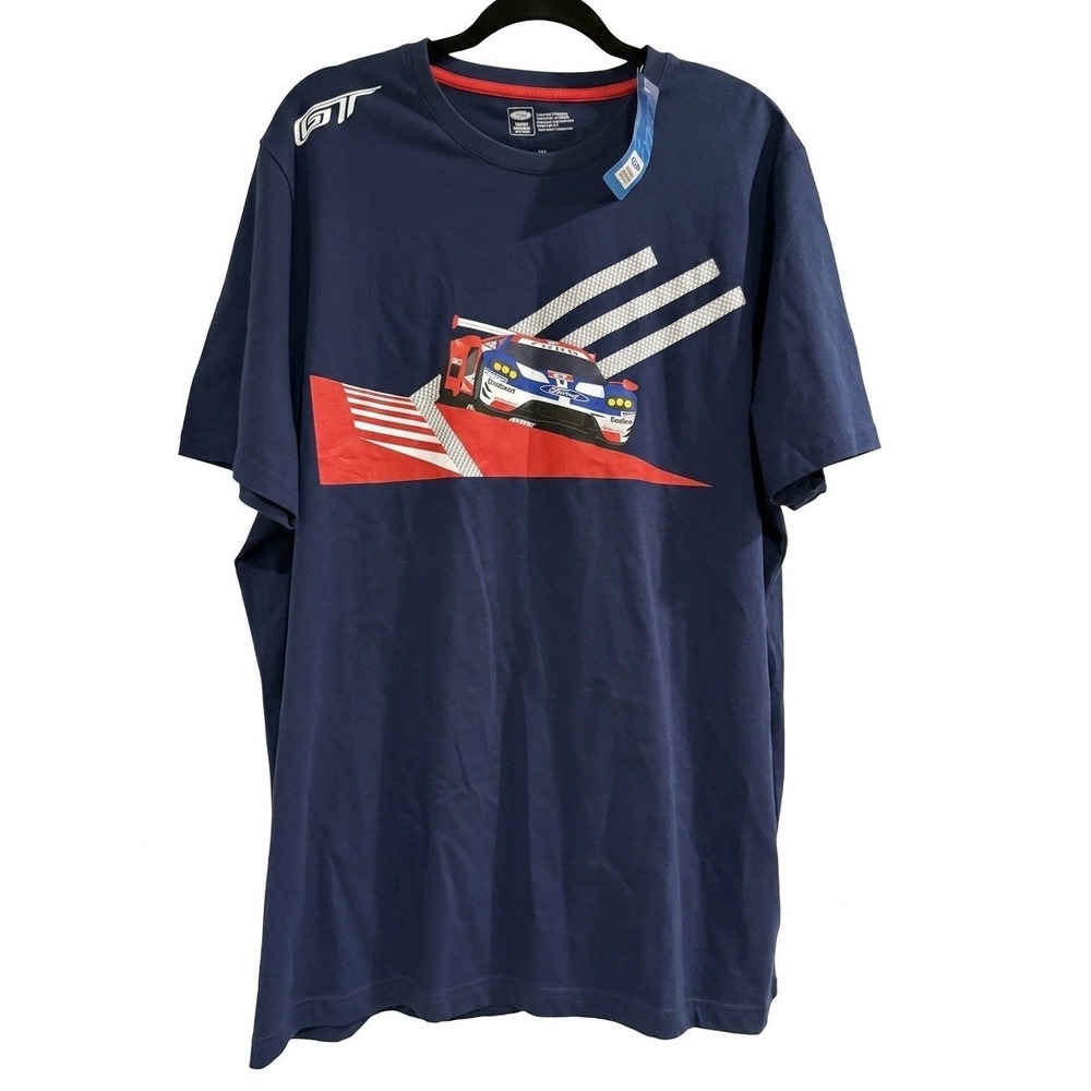 NWT Ford Performance GT Le Mans Race Car T-Shirt Mens 3XL Navy Blue EcoBoost